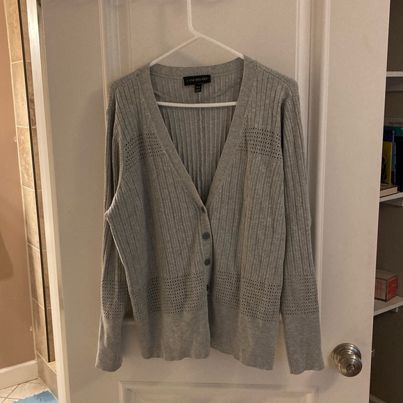 Lane Bryant light gray cardigan - Picture 1 of 6